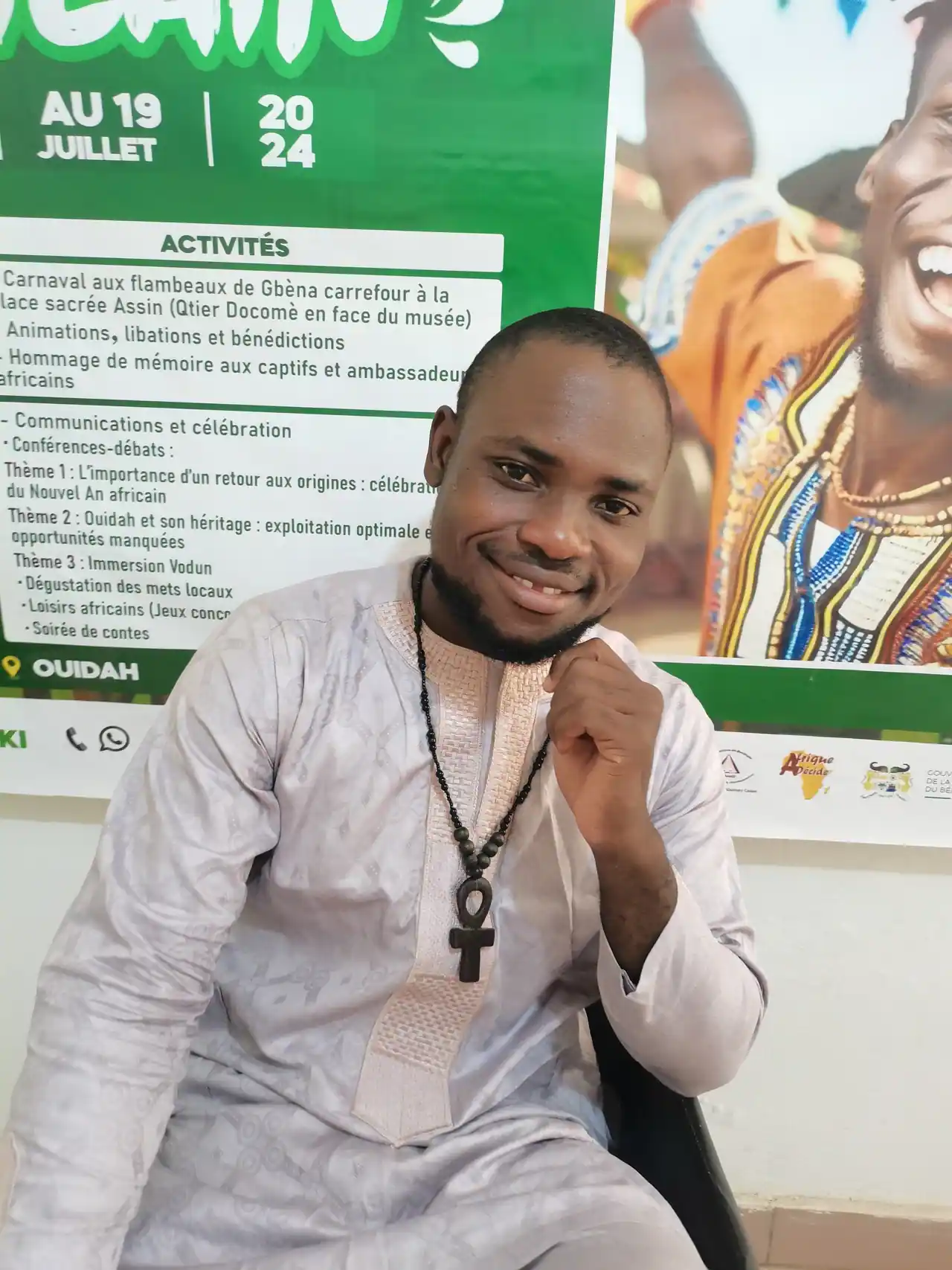 Avlessi W. Bertian Hounon Agbessi, fondateur de l'ONG Wa Afriki, Ouidah, Benin